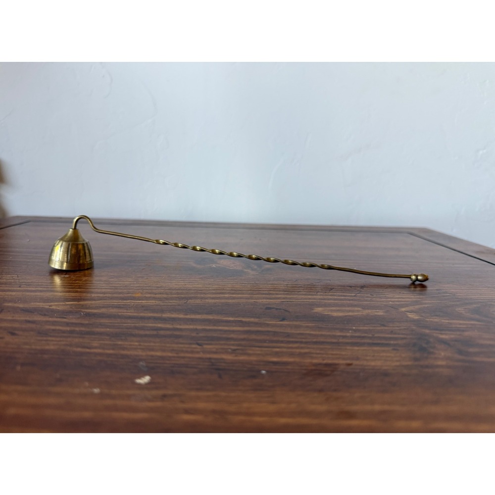 Vintage Brass Candle Snuffer with Twisted Handle